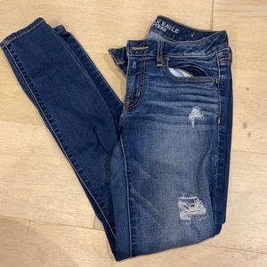 Blue ripped jeggings